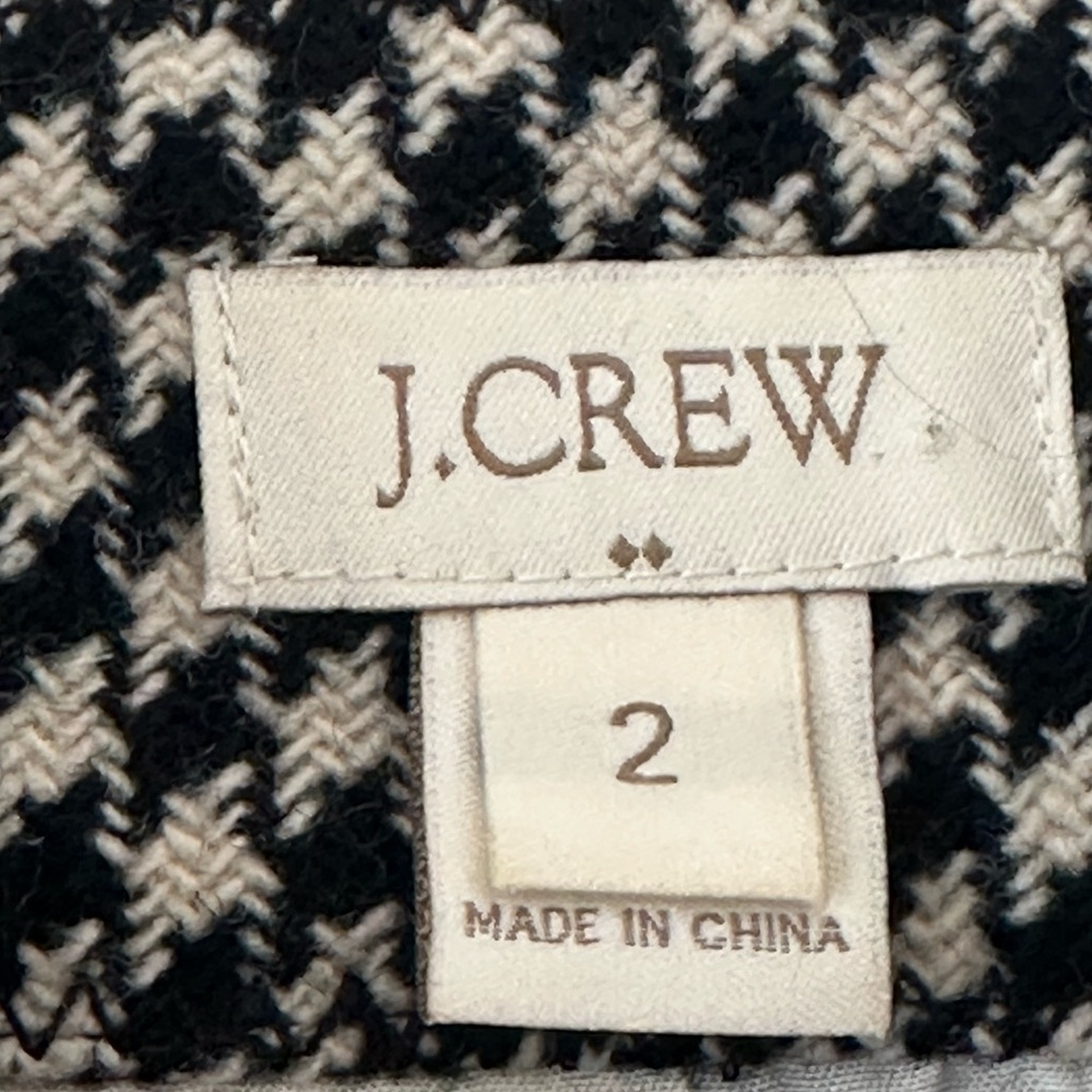 J. CREW Black and White Houndstooth Wool Fitted Blazer 2 - Picture 7 of 11